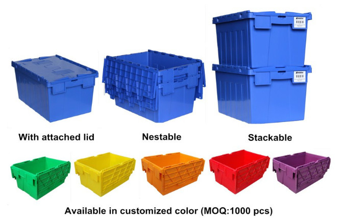 Virgin PP Standard Logistic Plastic Shipping Totes Gray Color