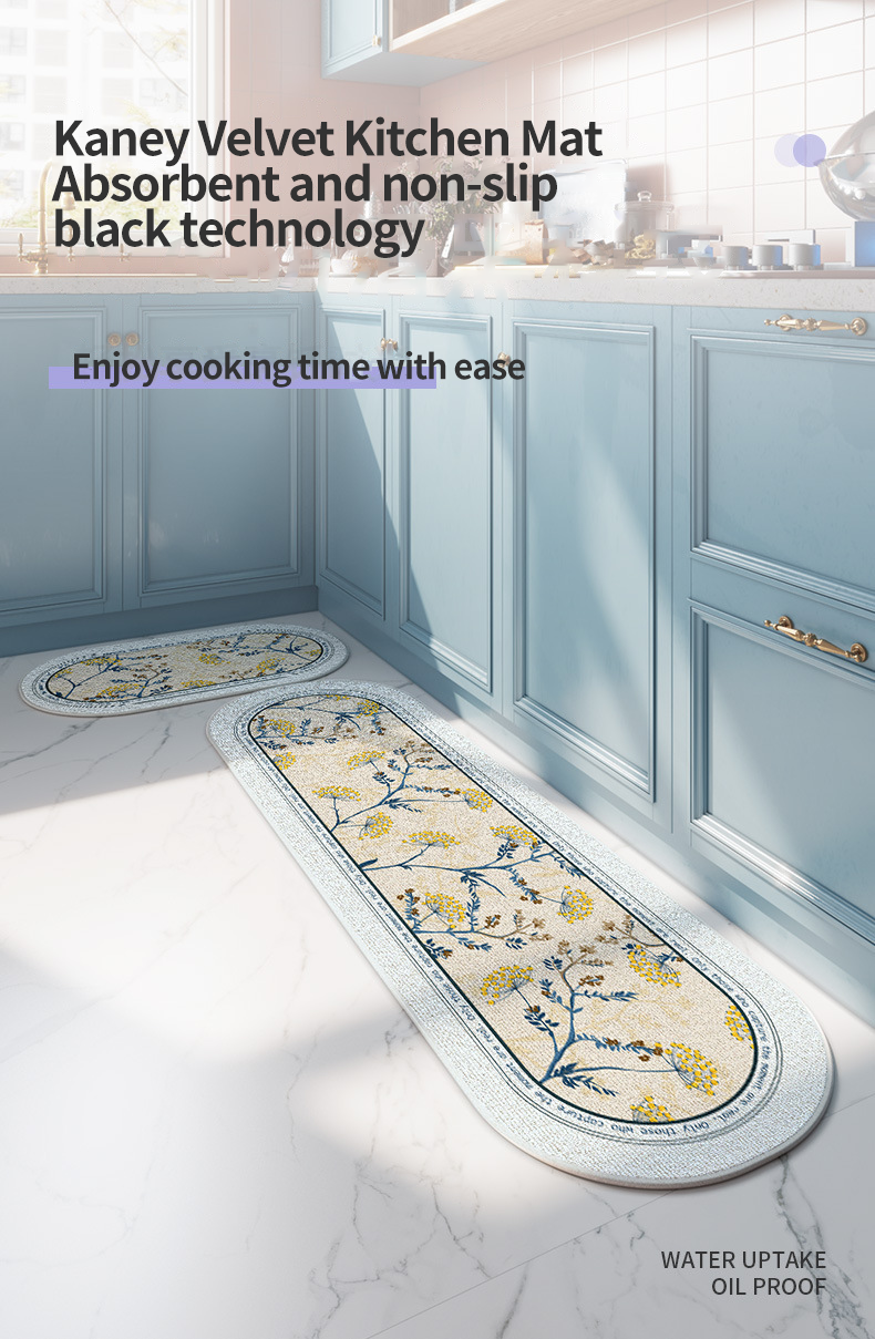 Interlocking Bathroom and Kitchen Floor Mats with Waterproof Polyester Fiber Material