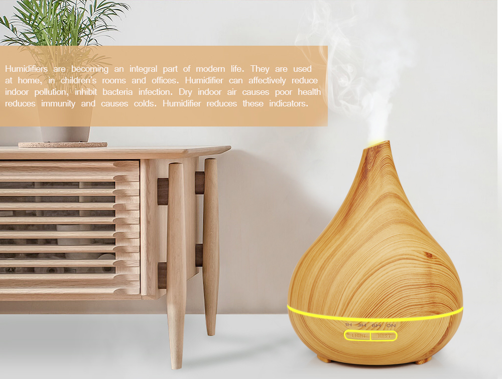 HOMEFISH 400ml Essential Oil Diffusers Wooden Aroma Diffuser OEM ODM