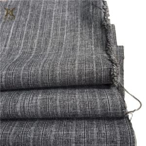 Quality Density customized Woven Black And White Yarn Double Stripes Fabric For Suits Outfits wholesale