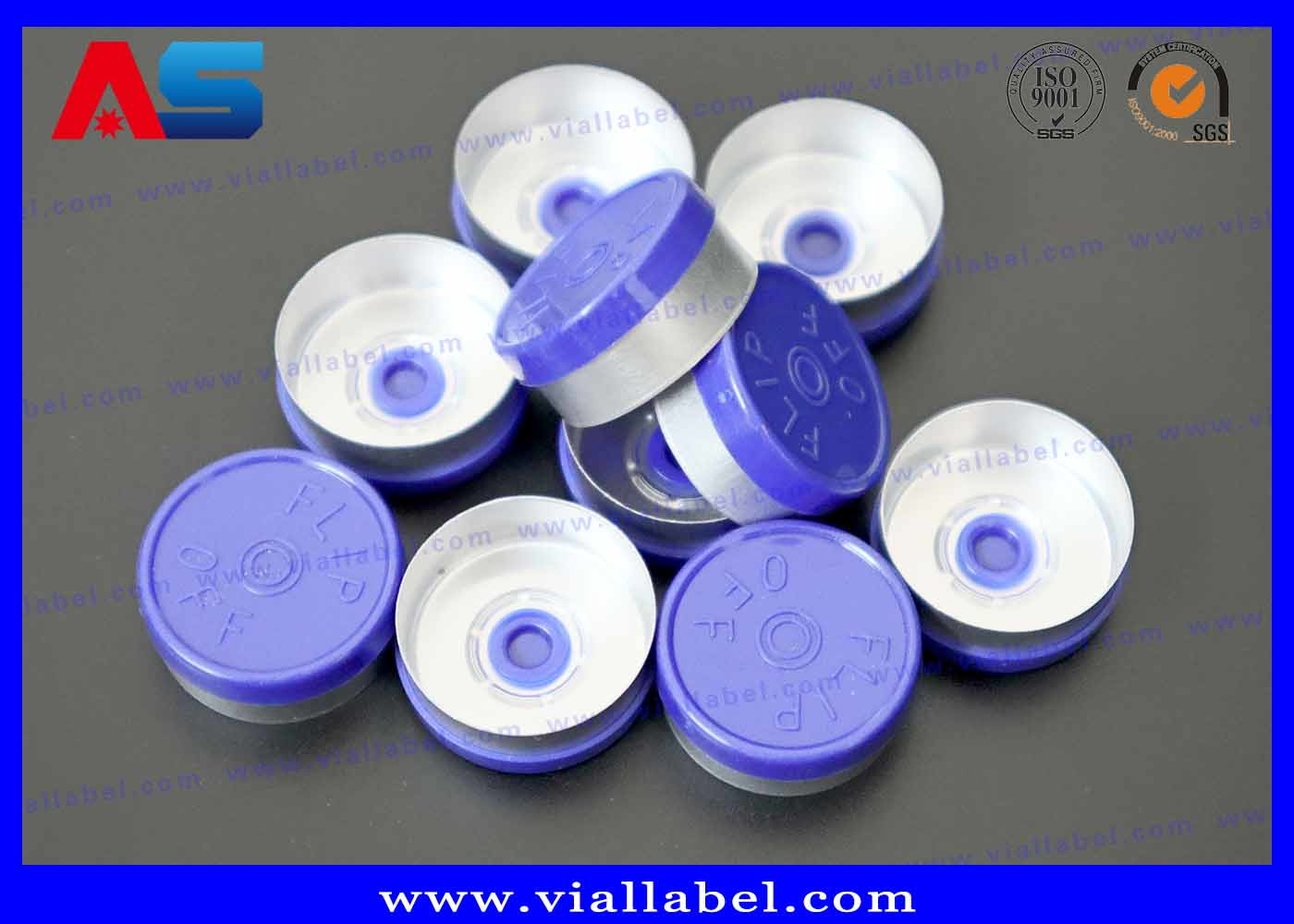 Light Purple Color 20 mm Flip Off Cap with Aluminum Plastic Material ISO 9001