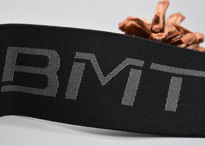 Wide Double Sided Logo Jacquard Elastic Band For Garments Custom 40mm