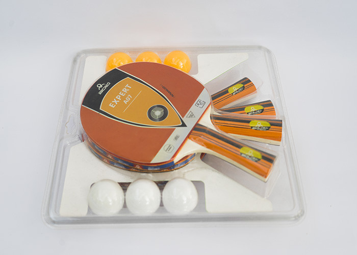Custom Logo Table Tennis Set 4 Bats With 6 ABS Balls 7mm Plywood 1.8mm Sponge
