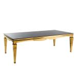 Decoration Glass Top Wedding Table 120x240x75cm Stainless Steel Frame 0.42cbm