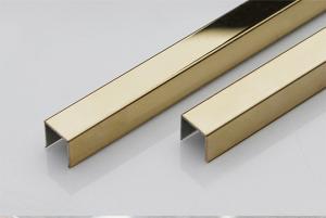 China Gold 316 Stainless Steel Tile Trim 20mm U Shaped Mirror Trim 0.5mm~3mm Thick on sale