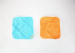 Pure Cotton Fabric Baby Bath Washcloths Blue Orange Color 5pk A Class Standard