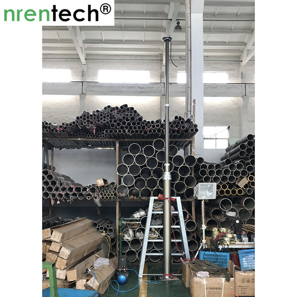 9m lighting pneumatic telescopic mast/ inside wires/ pneumatic lifting/ 50kg payloads/ 2.2m retraction