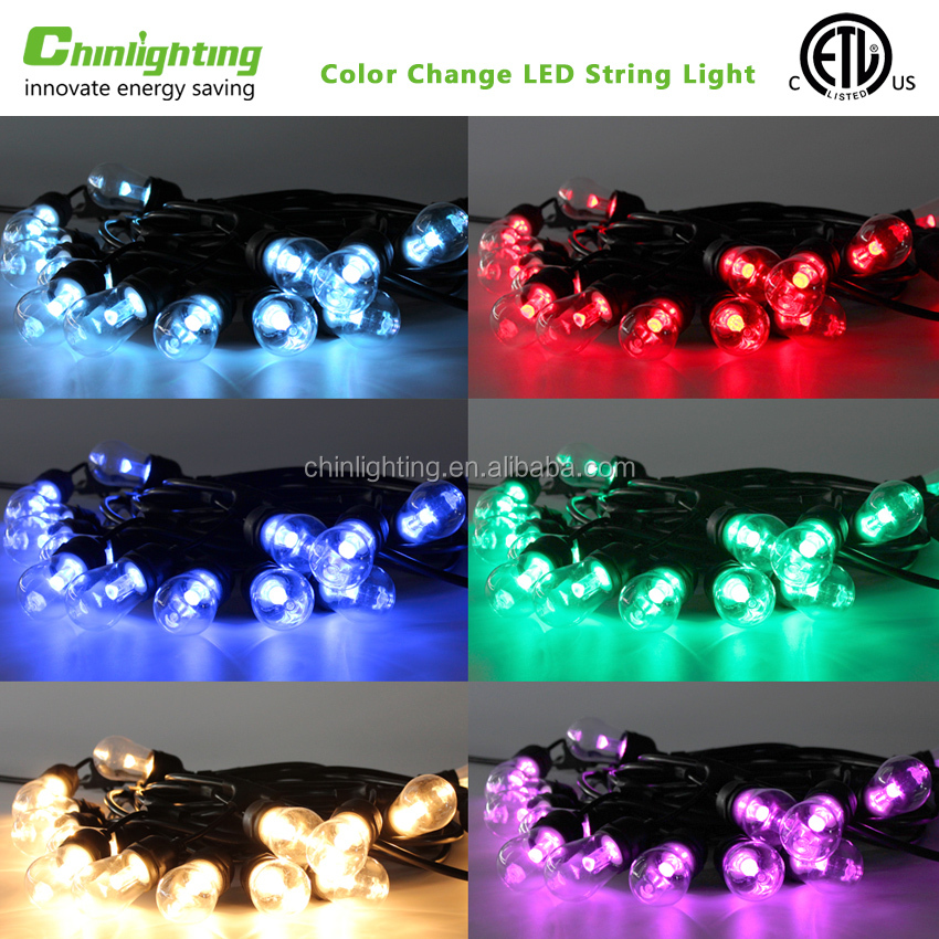HolidayVintage Season RGB Festival Party Wedding waterproof led string light with dimmer Remote controller multi-lighting modes