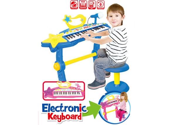 Electronic Piano Keyboard For Kids 37 Key Children's Musical Toys Blue / Pink