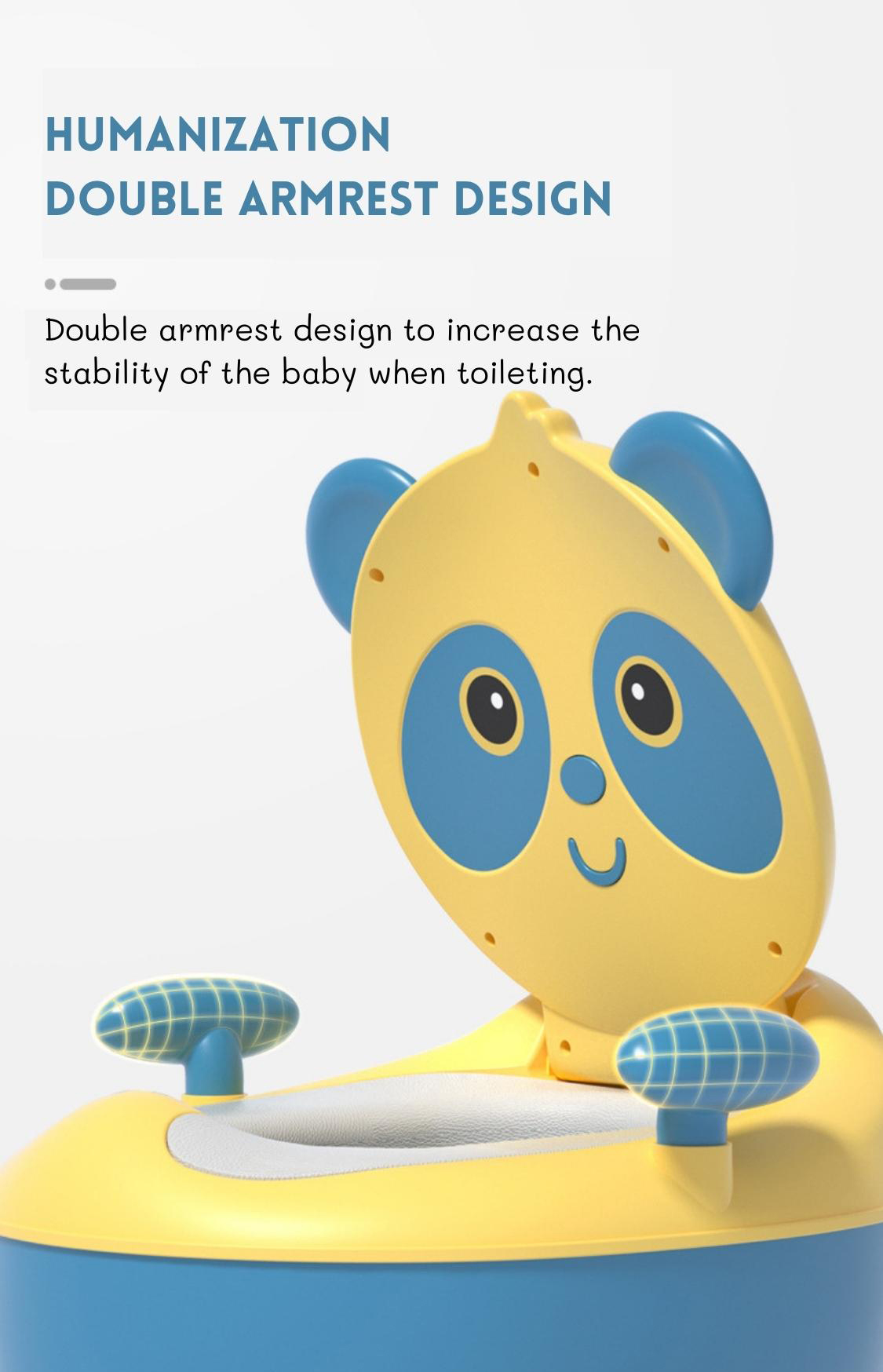 Blue Panda Cartoon Baby Training Potty with Custom Logo EN71 Certified