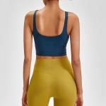 Fashion V Neck U Back Padded Vest Sports Bra Shockproof Yogawear Woman Sportwear