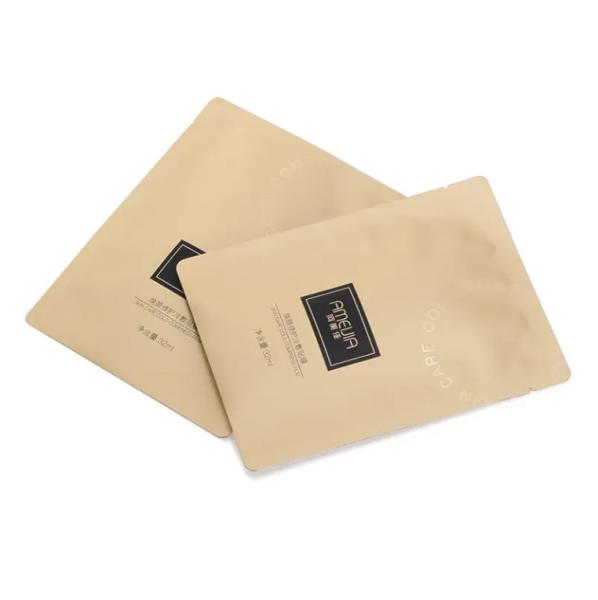 Small Mini Aluminum Foil Cosmetic Sample Sachets 3 Side Sealed Flat Pouch Bag