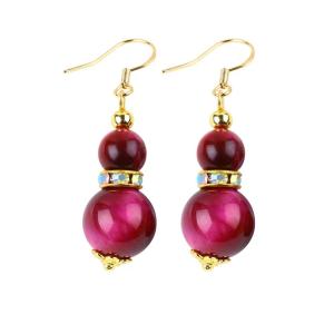 China 10mm Gemstone Beaded Hanging Quartz Crystal Earrings OEM ODM on sale
