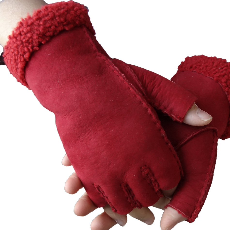 Double Face Leather Fashion Gloves , Touch Screen Cute Women'S Mitten Gloves