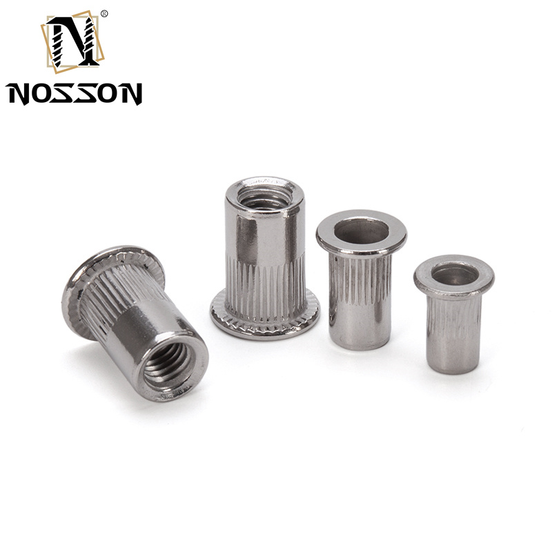 DIN Standard Heavy-Duty Mining Stainless Steel 304 316 Knurled Round Flat Head Blind Rivet Nut with ZINC PLATED Finish