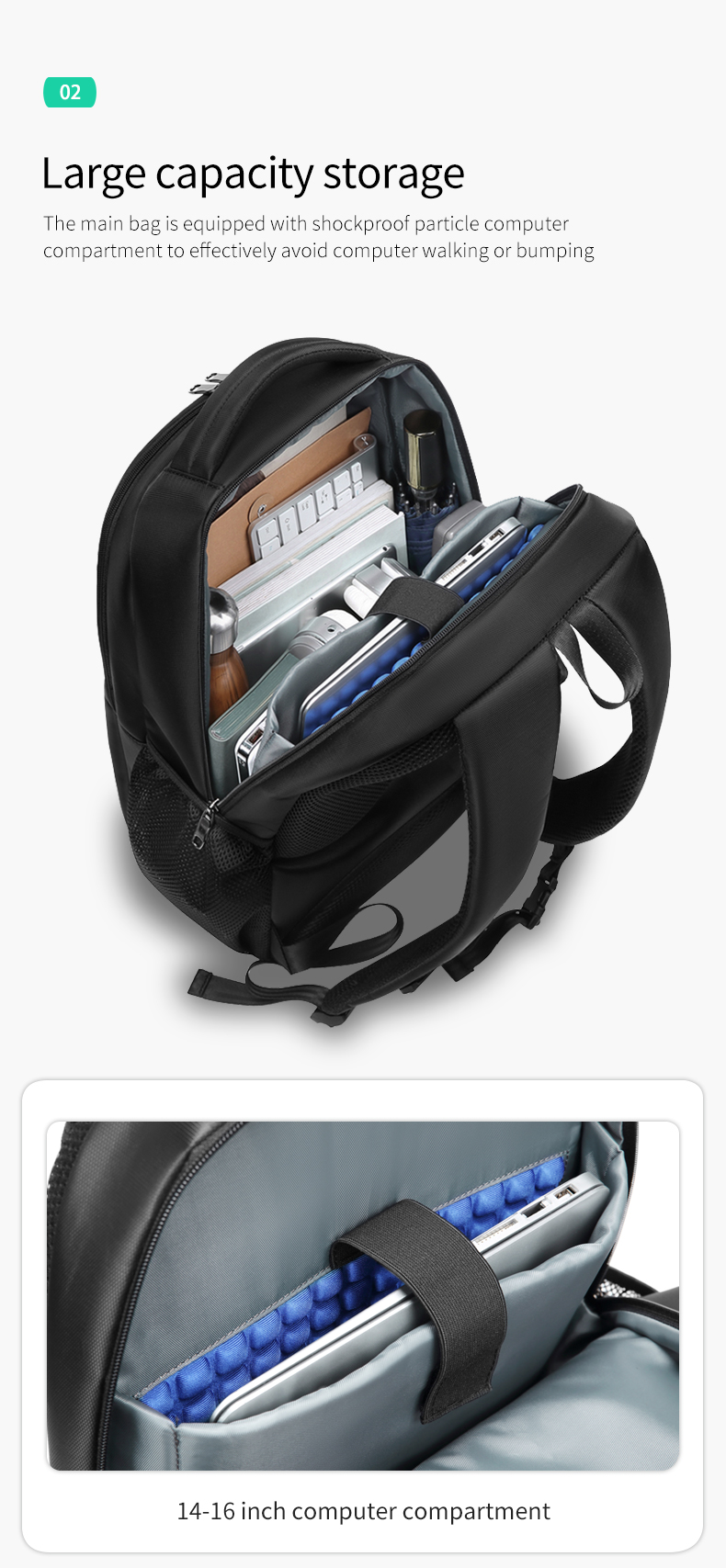 Factory new wholesale custom logo oem business usb men waterproof school bags laptop backpack