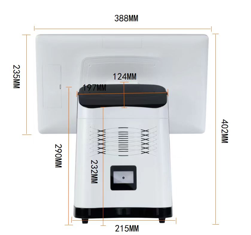 POS Terminal 880P Cash Register with 15.6'' Main Display and LED/VFD Customer Display