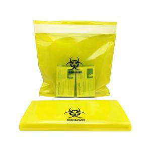 Quality Specimen Bio Waste Disposal Bags Yellow Medical Blood Sample With Document Pouch wholesale
