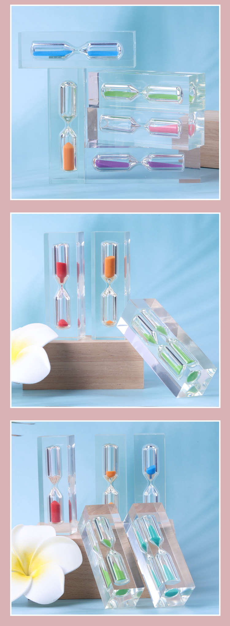 Christmas Acrylic Hourglass one Minute Three Minute Hourglass Sand Timer