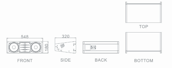 450W passive double 6.5 inch pro line array speaker system performance speaker LA206