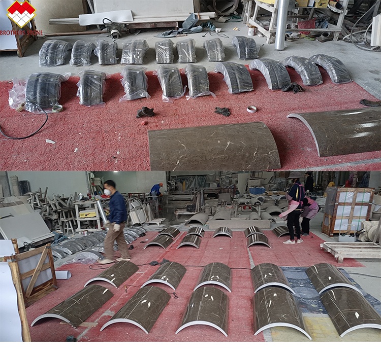 Customized Modern Grey Marble Pillar Covering Design Style for Hollow Column Cladding