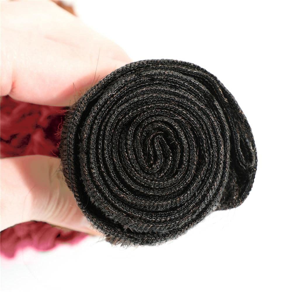 #T1B/Pink Kinky Curly Remy Human Hair Bundles Sew In Weave Bundles Brazilian Bundle Deals