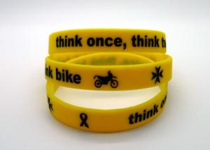 Quality Ink Filled Promotional Printed Silicone Wristbands With Debossed Logo , CE Specification wholesale