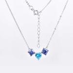 YASVITTI 925 Sterling Silver Multicolored Heart-Shaped Zirconia Pendant Necklace