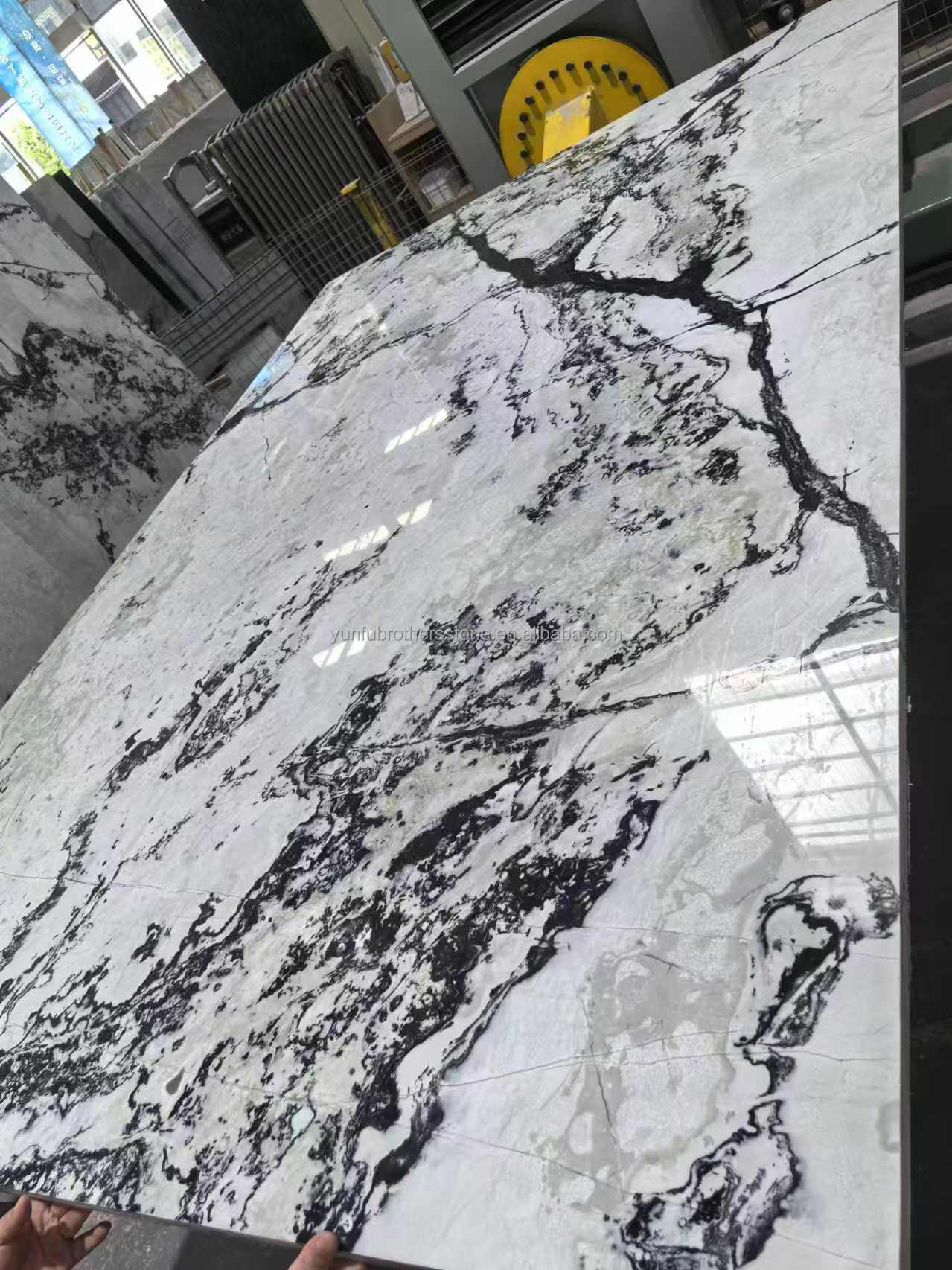 Hotel and Home Design Big Slab Panda White Granite Black Veins Kitchen Countertops