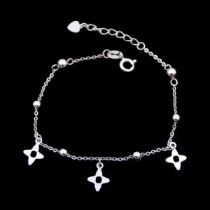 Quality Clover Shape Plain Silver Bracelet 925 Sterling Silver Jewelry Bracelets Charms wholesale