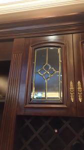 Quality Brass Came Triple Pane Cabinet Leaded Glass Panels 7.5MM For Kitchen wholesale
