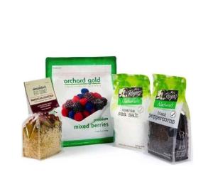 Quality Square Bottom Food Grade Sea Salt / Peppercorns Custom Printing Gusset Base Clear Stand Up Pouch wholesale
