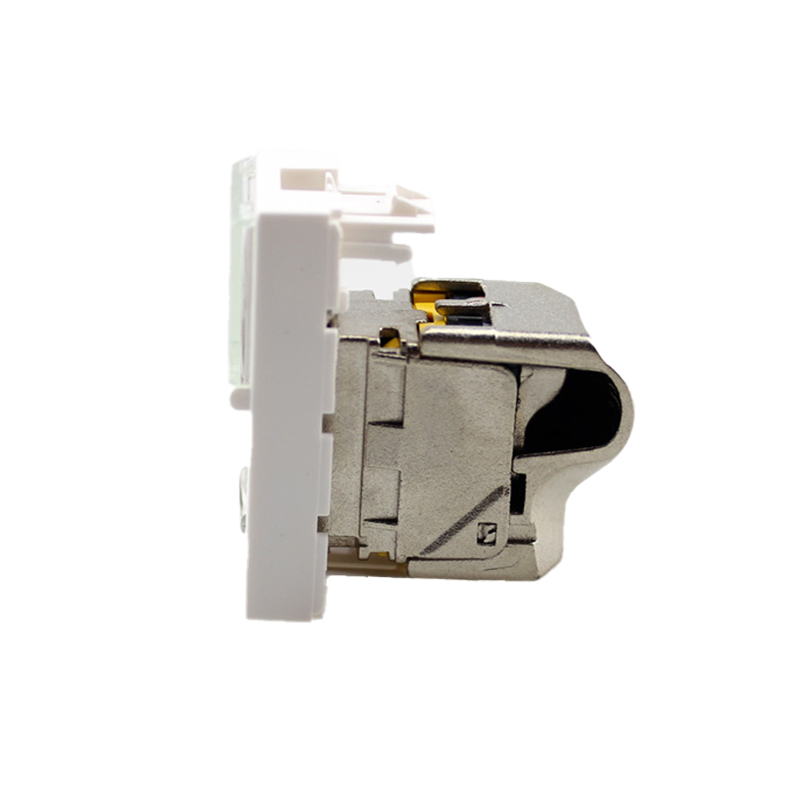 FLUKE Tested SFTP Shielded Cat6A Keystone Jack with 180 Degree Angle and Toolless Design