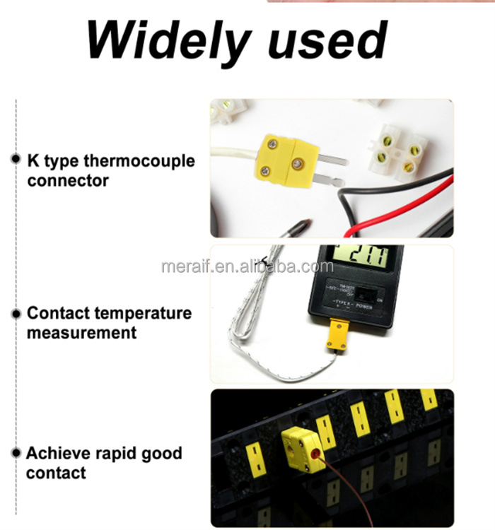 wholesale K Type Thermocouple Male/Female Mini Connectors Plug Thermocouple Temperature Male K Type Sensors