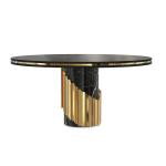 Stainless Steel Modern Round Dining Tables, Gold/Silver Combination