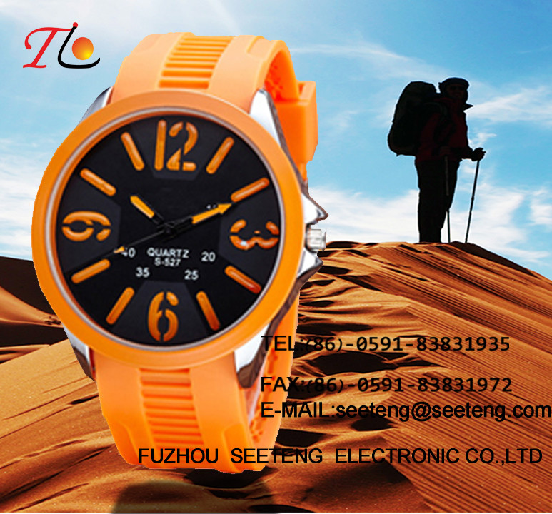 Silicone watch quartz Wrist Watch color available silicone band for young people with step count set Multicolor strap