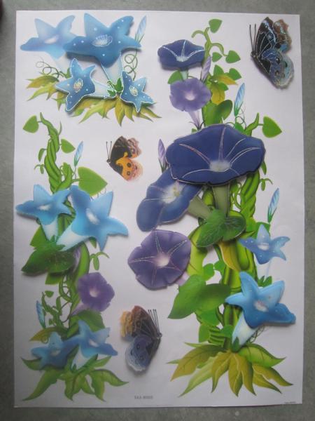 Colorful 3226 Removable Flower 3d Wall Decoration Stickers Used for Clear Wall