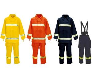 Quality Multi Color Firemans Suit , 100n Tearing Strength Heat Resistant Suit wholesale