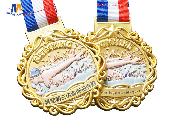 Colorful Printing 65×4MM Sports Award Medals And Ribbons