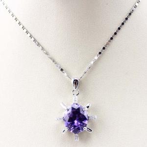 Quality 925 Sterling Silver Amethyst Cubic Zircon Pendant Jewelry (E06J) wholesale