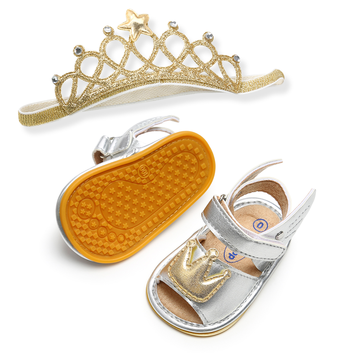 Prince and princess angel wings Crown shoes Wedding gift girl toddler sandals