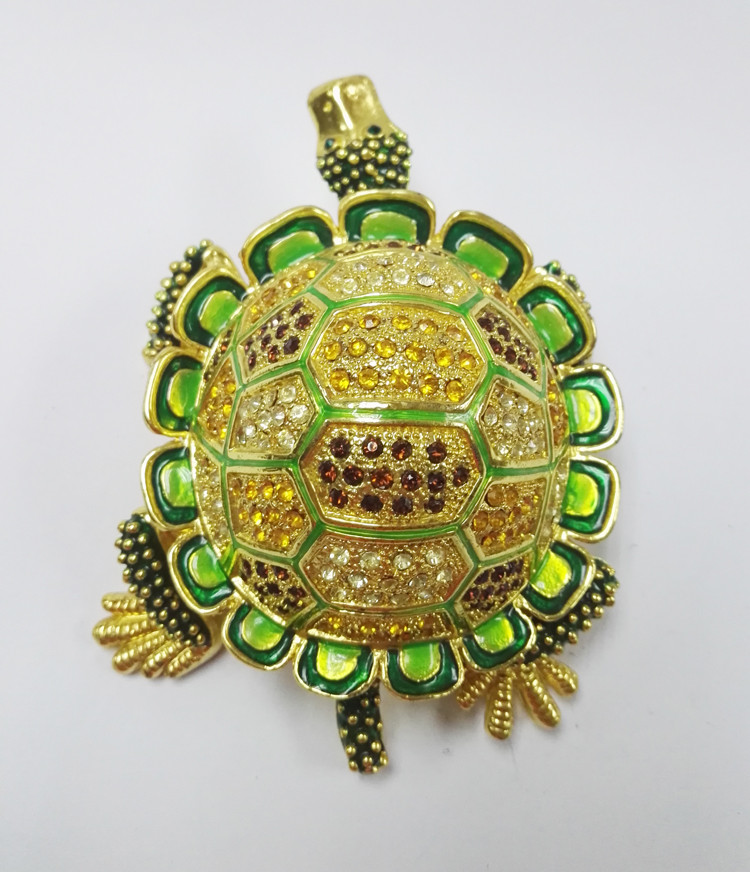 Custom Turtle shape zinc alloy gift jewelry boxes turtle trinket box jewelry box