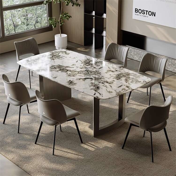 Customized Sintered Stone Marble Dining Table Set 4 Chairs Dining Table Set 6 Seater