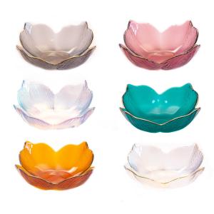 Quality Hand Made Flower Shape Solid Color Glass Bowl wholesale