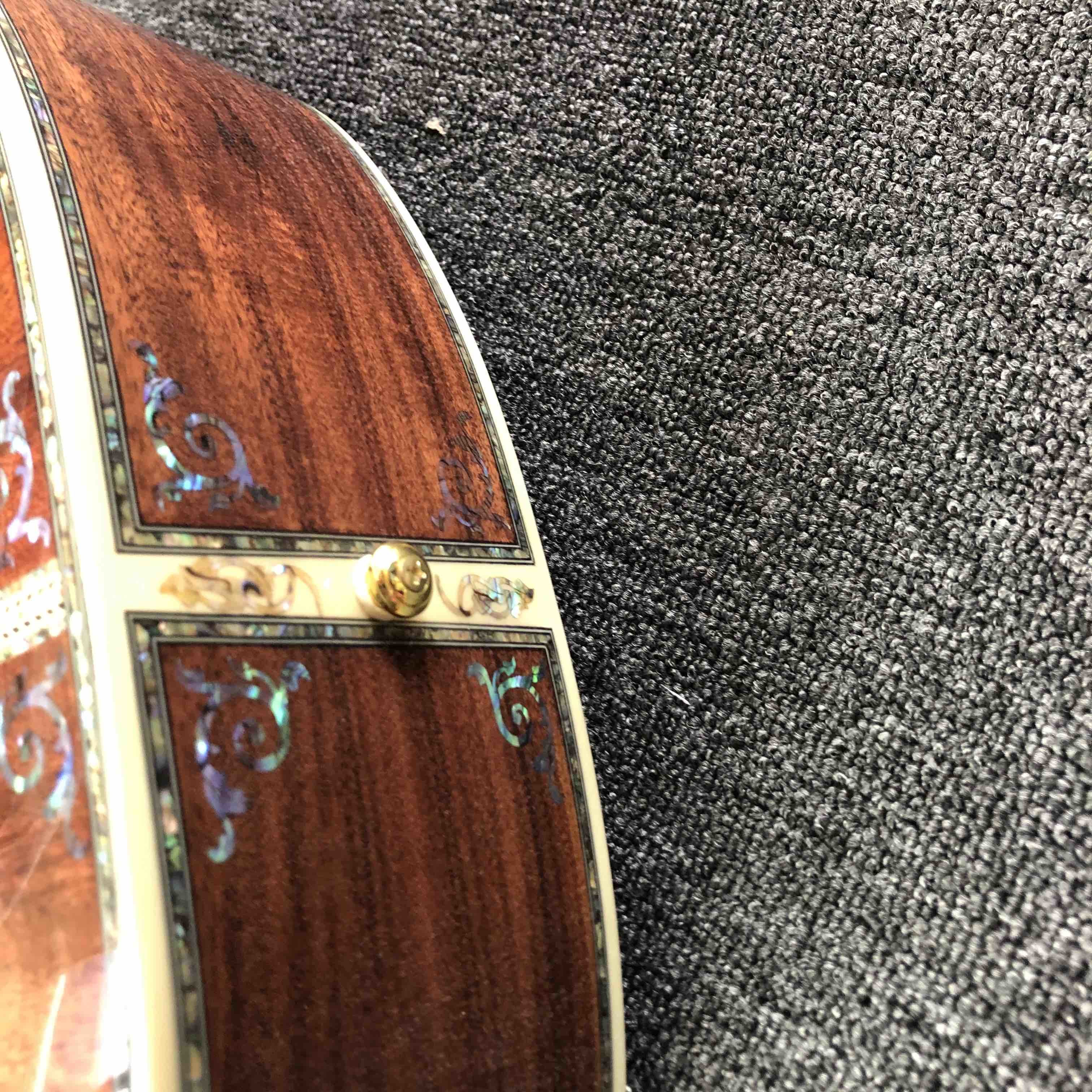 2020 New Handmade Cutaway Deluxe KOA Acoustic guitar solid koa wood with 100% all abalone inlay electric acoustic guitar