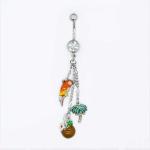 Silver Plated Surgical Steel Belly Button Rings 12mm Summer Wearing