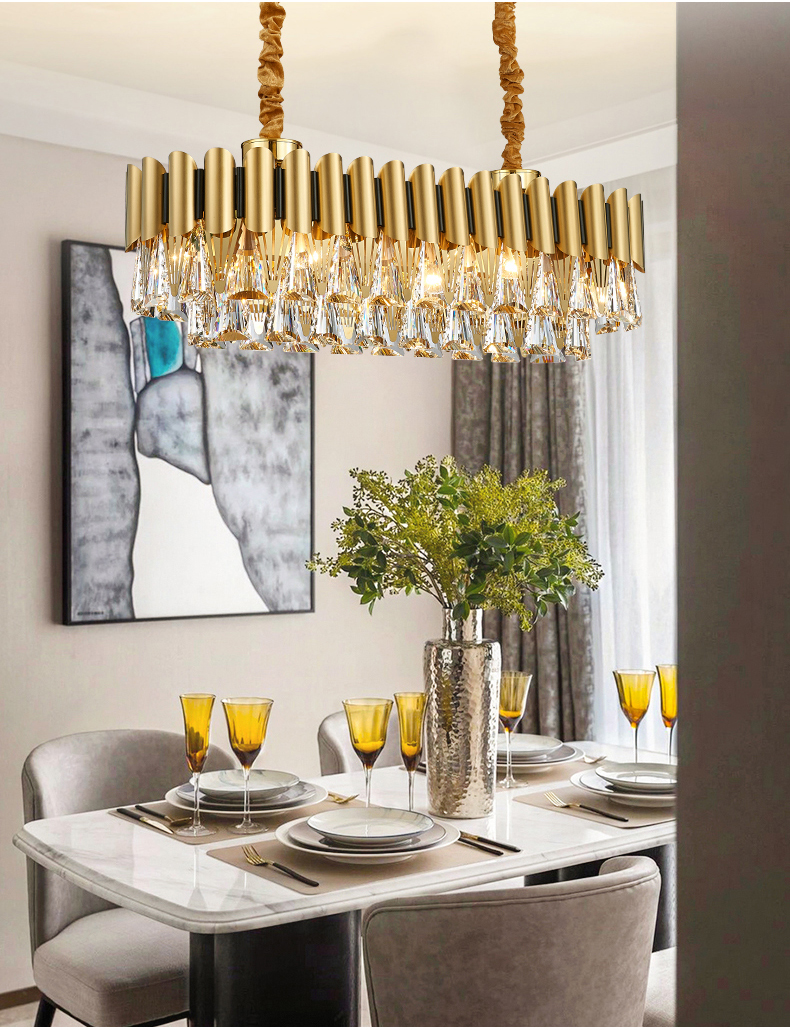 Luxury Gold Crystal Chandelier Kitchen Led Lamp roof decoration ceiling Lamp(WH-CY-230)