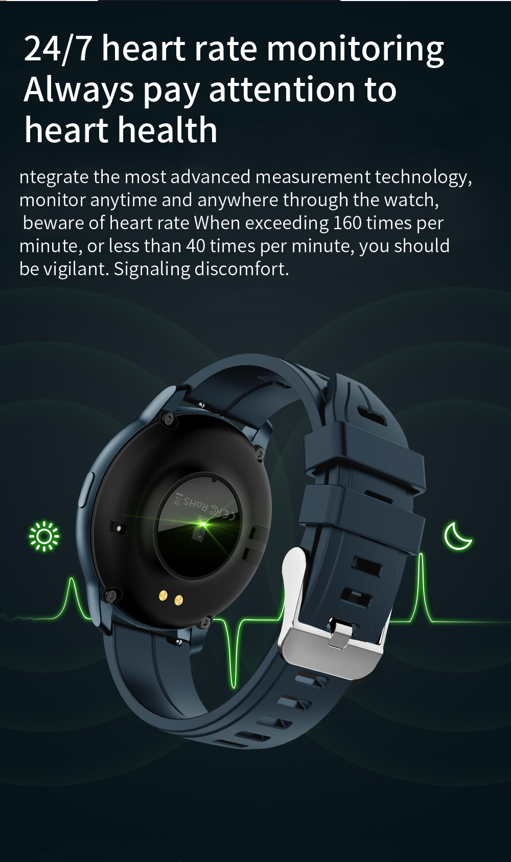 IP67 Waterproof BLE Smart Watch Alarm Clock Sleep Tracker Support Android IOS CF22