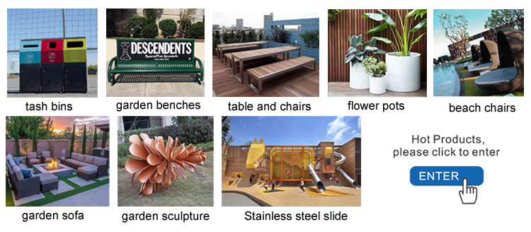 Patio Outdoor customized decorative steel cast iron garden bench seat