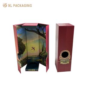 Quality Custom Elegant Whisky Wine Box Double Door Magnet Cardboard Wine Gift Box Packaging With Logo wholesale
